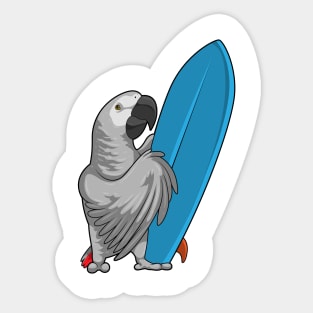 Parrot Surfer Surfboard Sticker